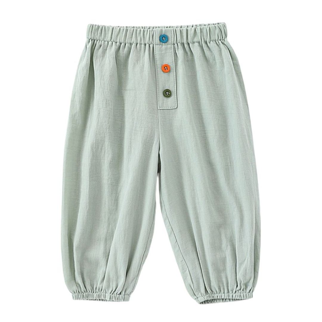 Unifarbene Loose Pants 'Colorful Buttons' mint