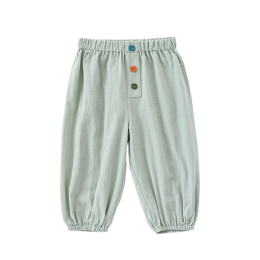 Unifarbene Loose Pants 'Colorful Buttons' mint