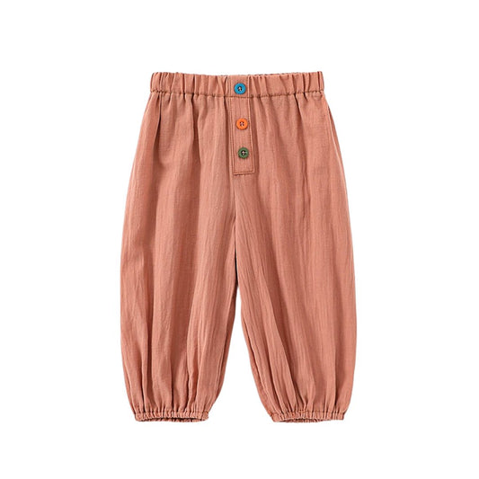 Unifarbene Loose Pants 'Colorful Buttons'