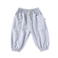 Legere Hose 'Comfy' mit kleiner Stickerei grau