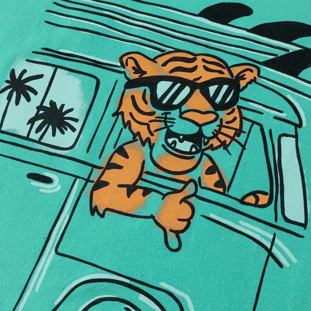 Jungen-T-Shirt Tiger grün