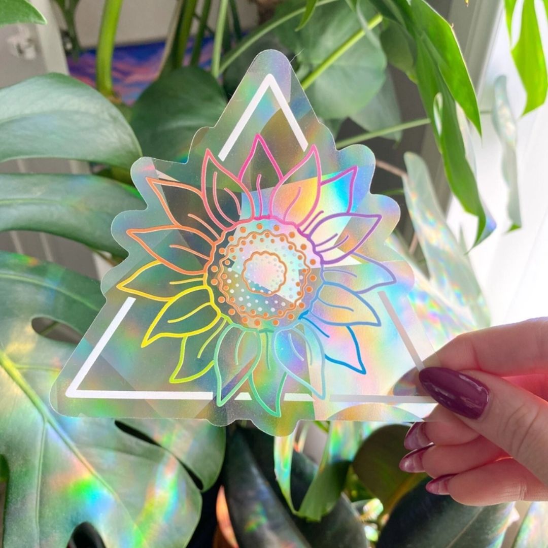 Suncatcher-Aufkleber mit Sonnenblumen-Motiv