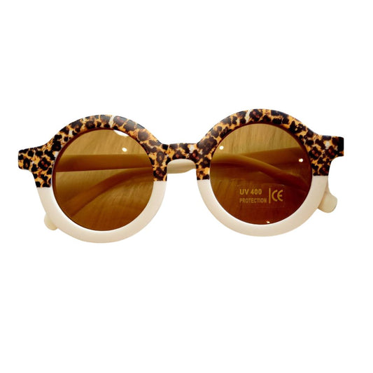 Kindersonnenbrille Retro Leopard/Creme