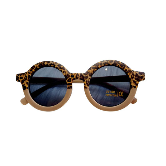Kindersonnenbrille Retro Leopard/Braun
