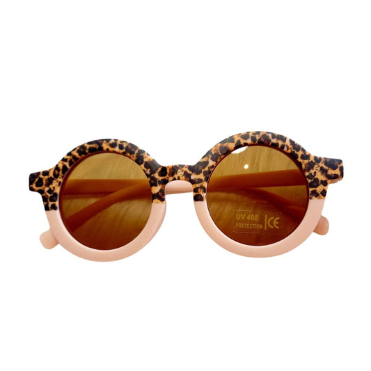Kindersonnenbrille Retro Leopard/Apricot