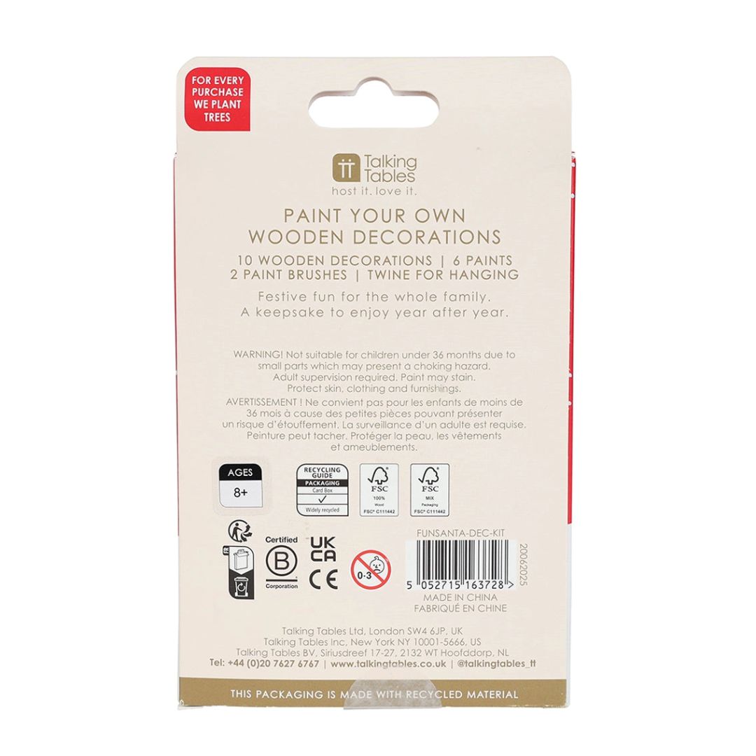 Spaßiger Weihnachtsmann-Holzdeko-Bausatz 10er-Pack