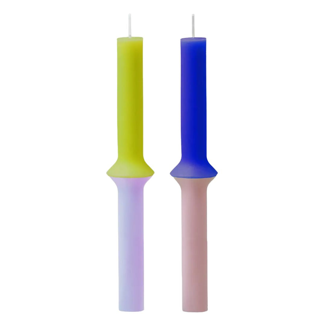 Stabkerzen 2er Set 'Ufo' lavender & rose