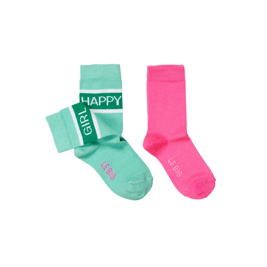 Happy Socken grün/pink