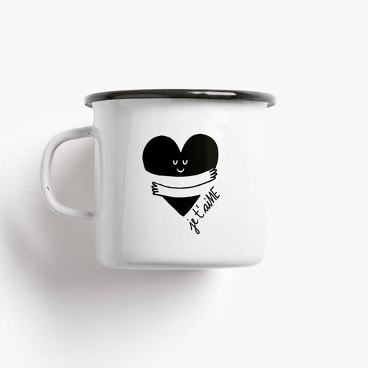 Statement Emaille Tasse "Je t'aiME"