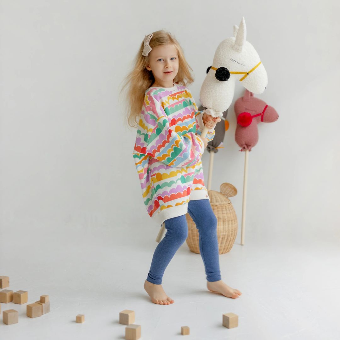 handgemachtes Steckenpferd 'Llama Alpaca' aus Leinen ecru