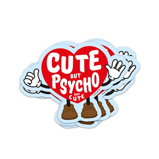 Sticker Herz 'CUTE BUT PSYCHO BUT CUTE'