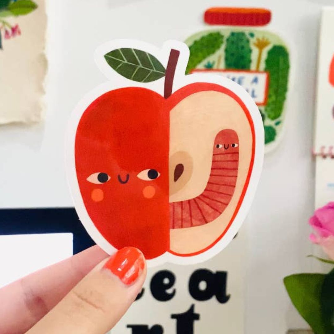 Sticker 'APPLE & WORM'