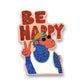 Spülmaschinenfester Sticker mit Glitzer 'Affe Be Happy'
