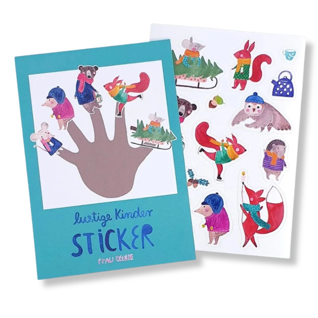 Lustiger Stickerbogen Winter & Weihnachten