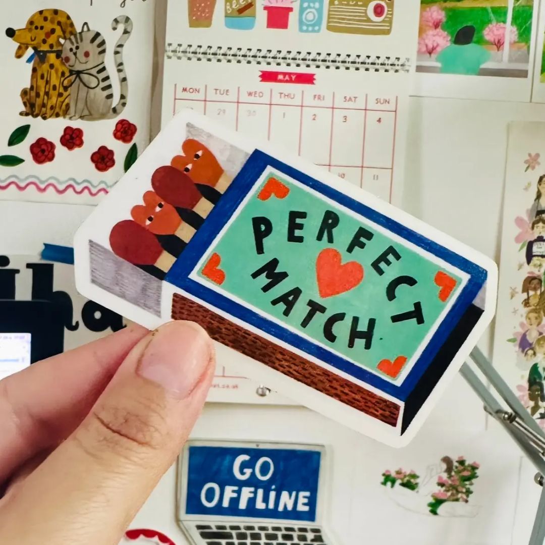 Sticker 'PERFECT MATCH' – suebidou