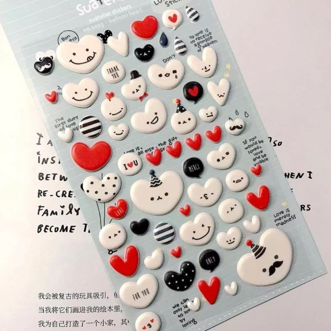 Süßes Sticker-Set Daily Deco 'Hearts' - GLOW IN THE DARK