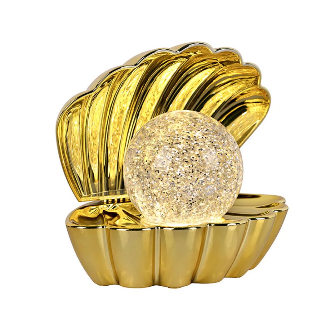 Stimmungslicht 'Goldene Muschel-Lampe'