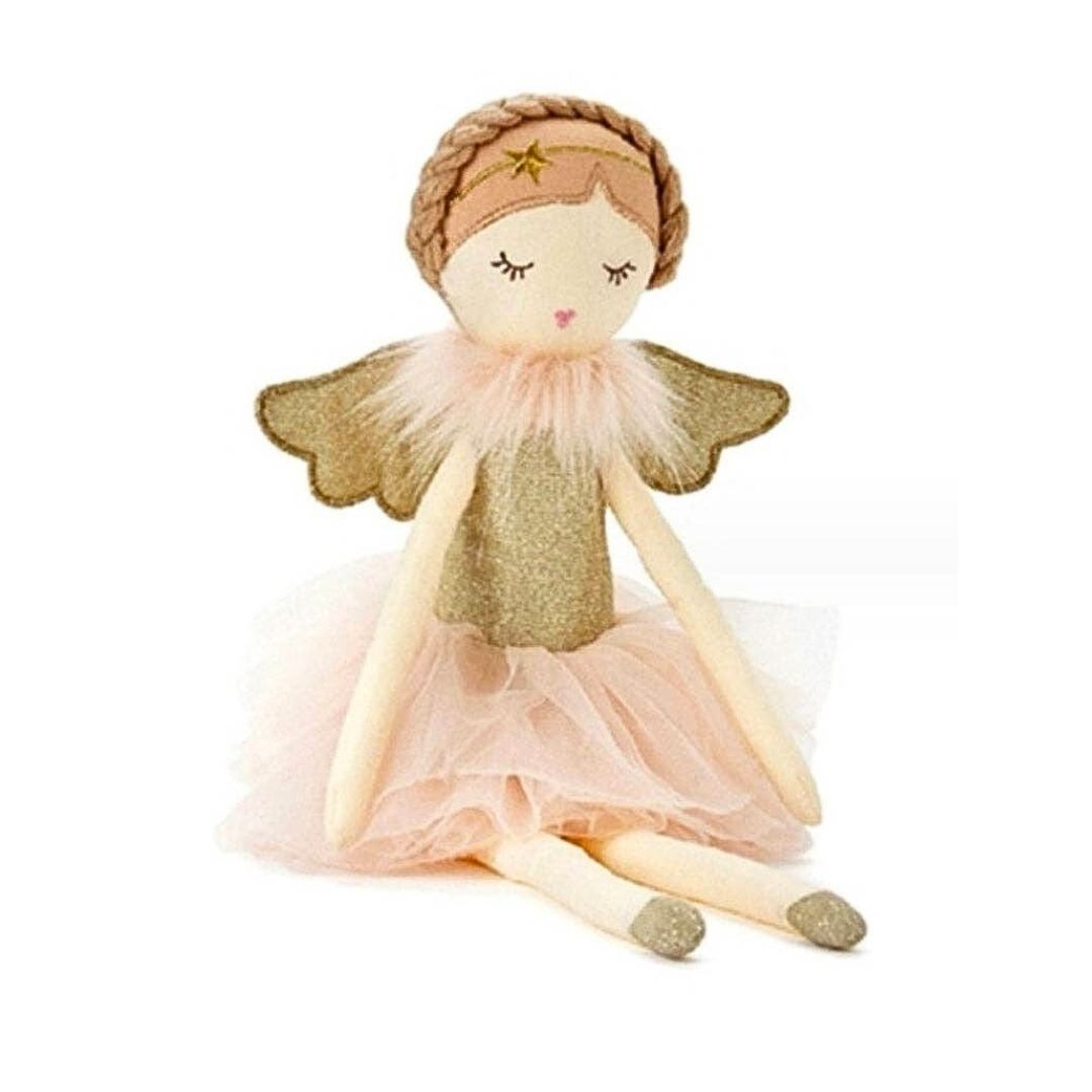 Goldfarbene Stoffpuppe Angel Ballerina