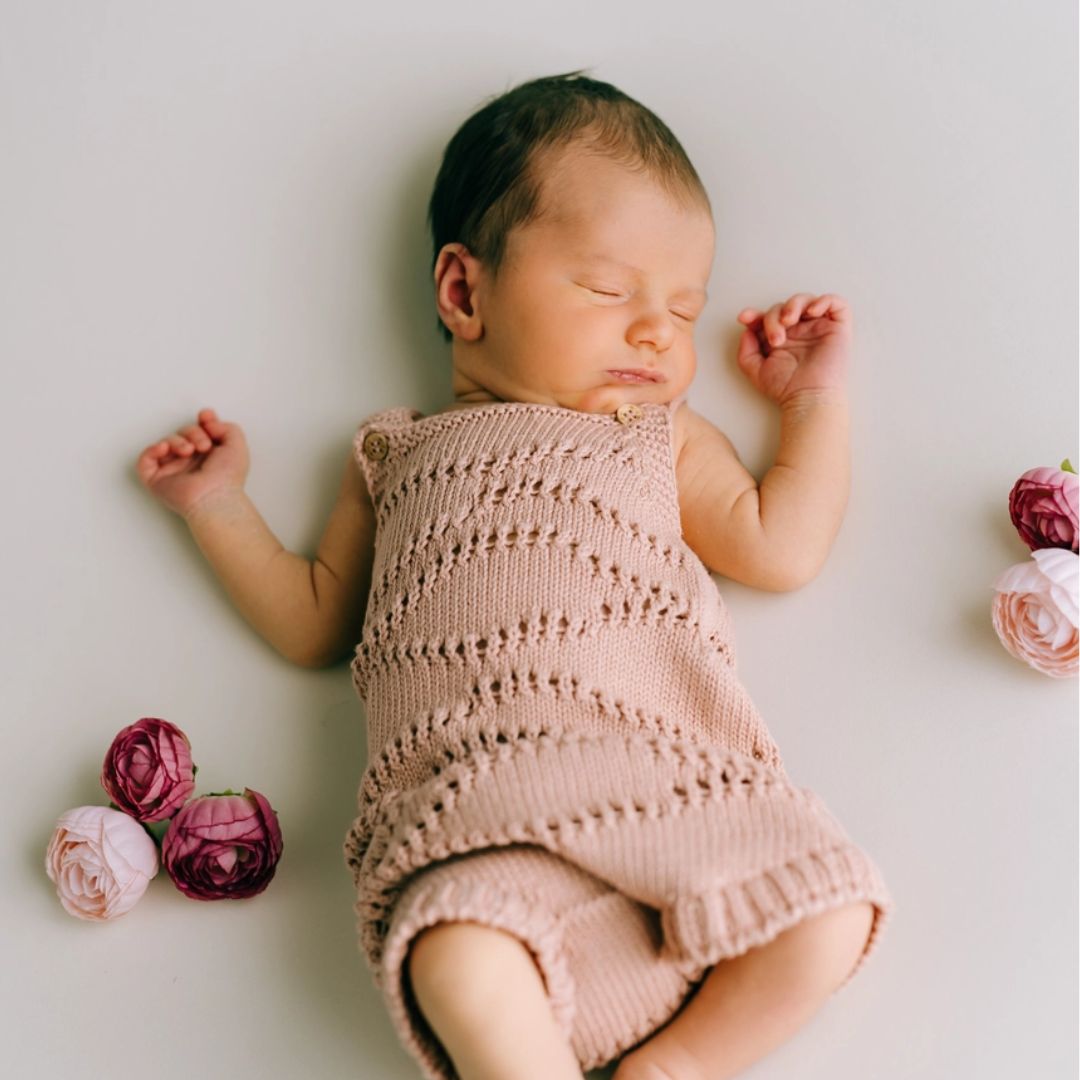 Baby Strampler mit Rosa-Wellen