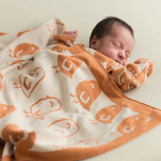 Baby Strickdecke aus Eco-Baumwolle 'Birds'