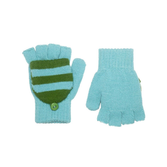 Finger-Handschuhe aus Strick blau/ grün 3-6 Jahre