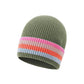 Damen Strickmütze 'Colorblock Stripes' army green