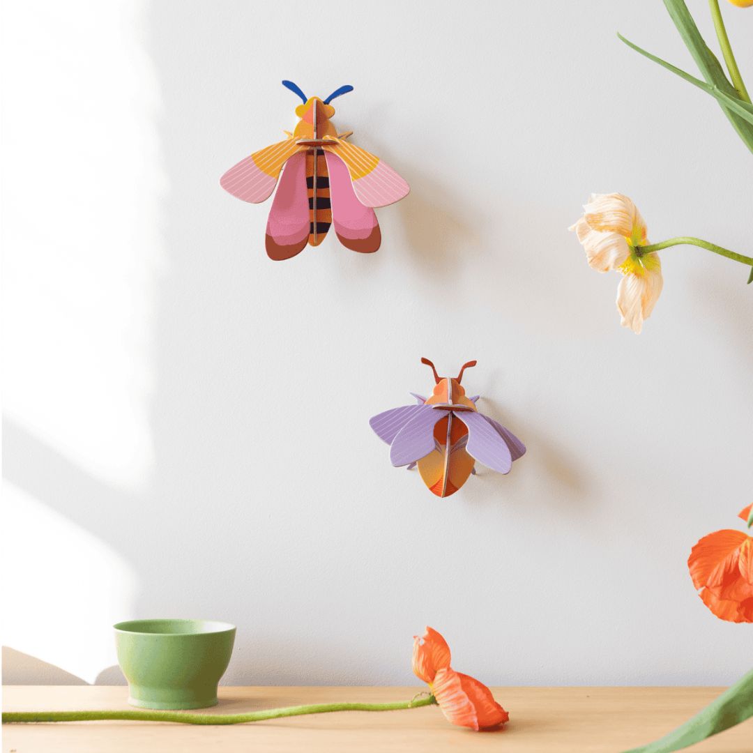 Studio Roof | Insects Small Wall Art 'Pink Bee'