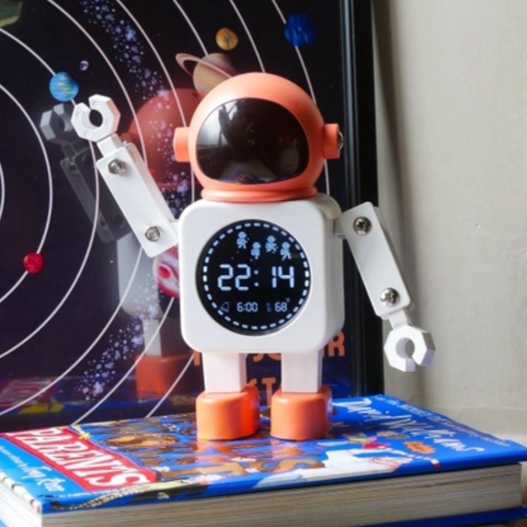 Space Time Nachtwecker 'Hej Astronaut' orange