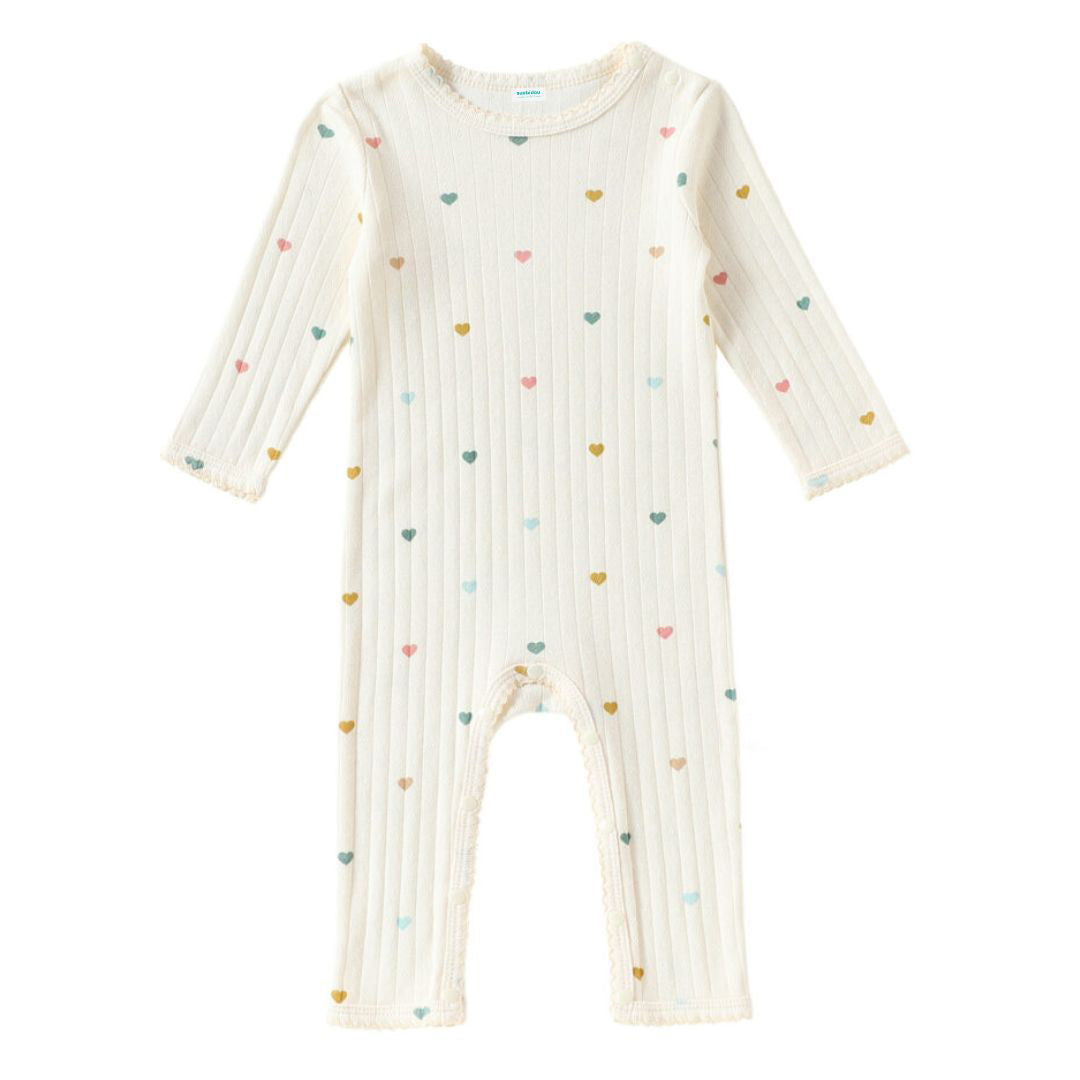 Süßer Baby Baumwoll-Overall 'Colorful Hearts Romper'