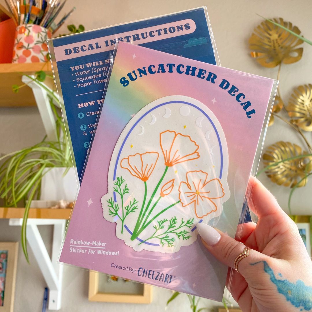 Suncatcher-Aufkleber 'Mohnblumen' Regenbogenmacher