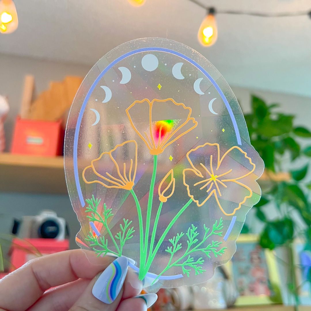 Suncatcher-Aufkleber 'Mohnblumen' Regenbogenmacher