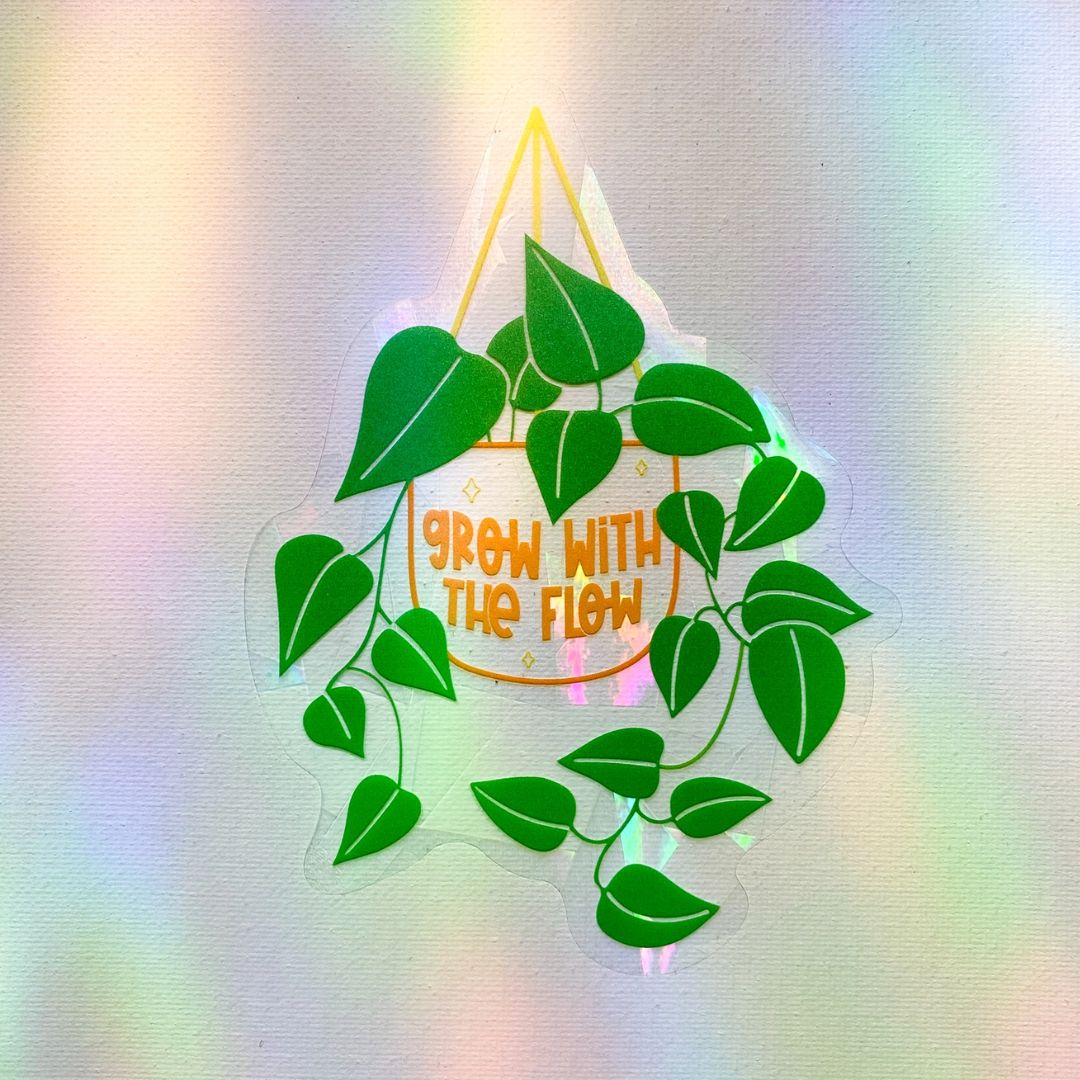 Suncatcher-Aufkleber 'Grow With The Flow'