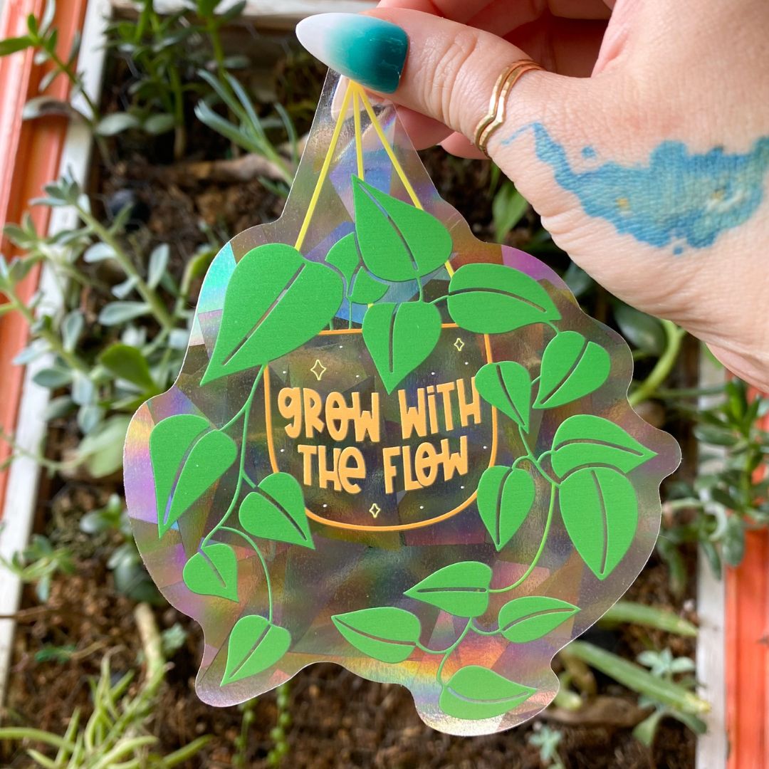 Suncatcher-Aufkleber 'Grow With The Flow'