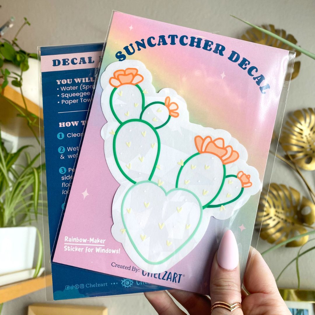 Suncatcher-Aufkleber 'Kaktus' Regenbogenmacher