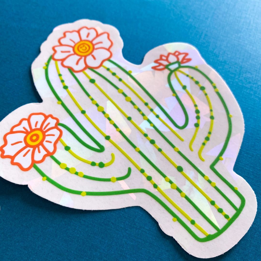 Suncatcher-Aufkleber 'Kaktusfeigenkaktus' Regenbogenmacher