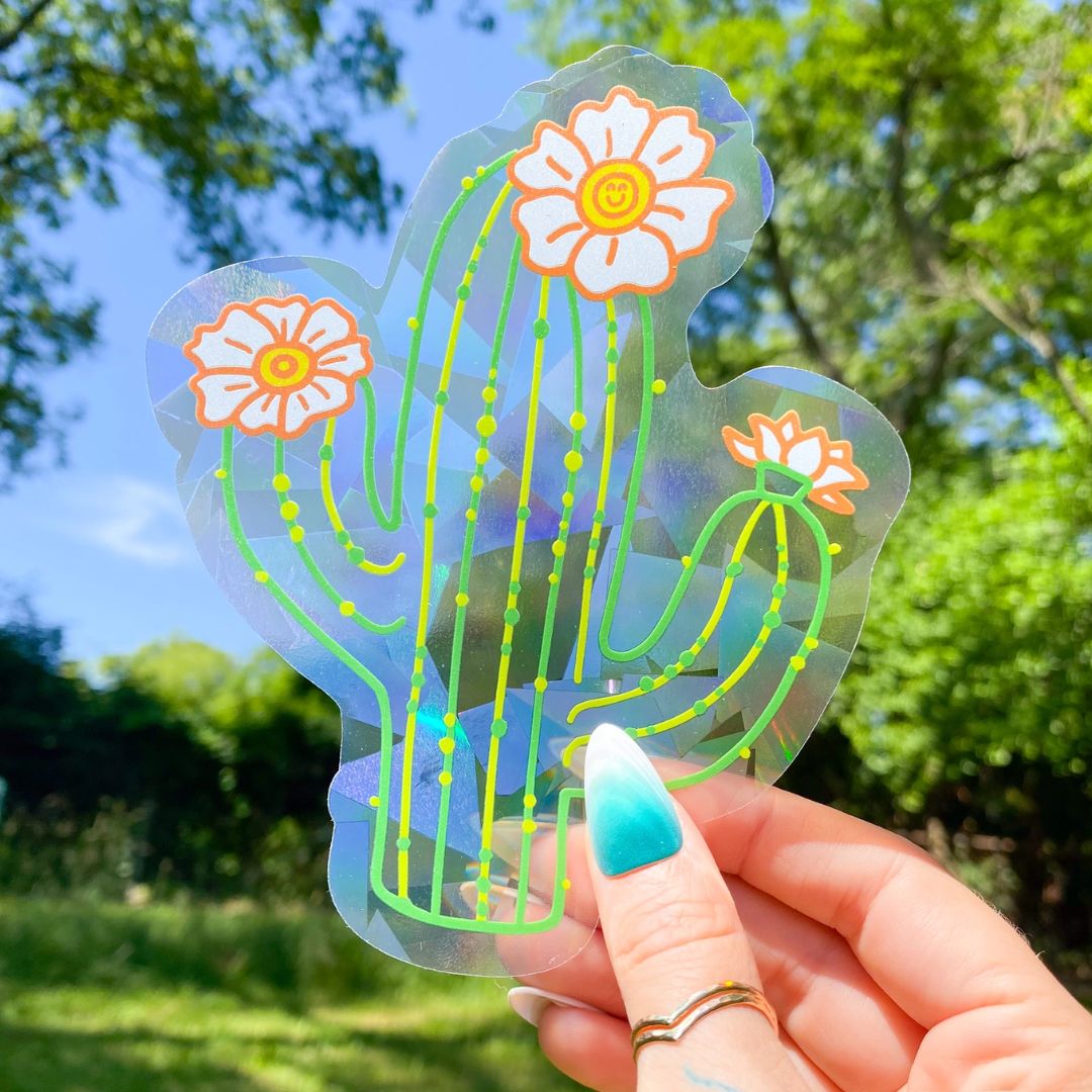 Suncatcher-Aufkleber 'Kaktusfeigenkaktus' Regenbogenmacher