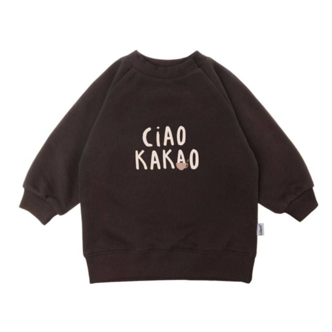 Kinder Sweatshirt mit Print 'Ciao Kakao' schwarz