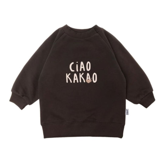 Kinder Sweatshirt mit Print 'Ciao Kakao' schwarz