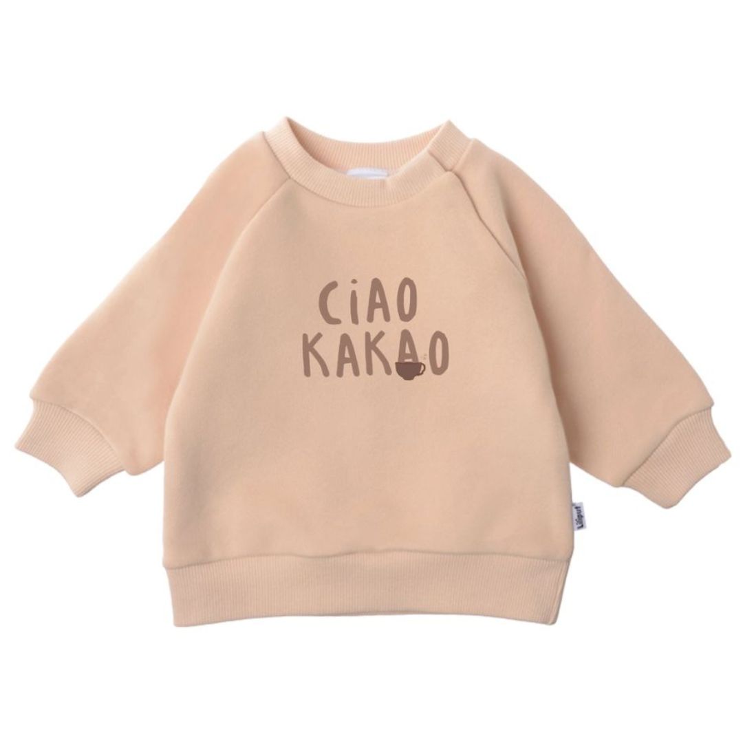 Kinder Sweatshirt mit Print 'Ciao Kakao' beige