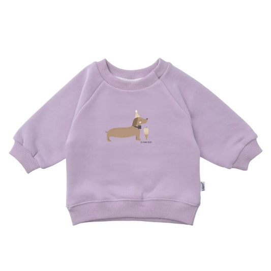 Sweatshirt in flieder mit Print "Dackel"