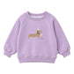 Kinder Sweatshirt mit Print 'Dackel Icecream Society' flieder