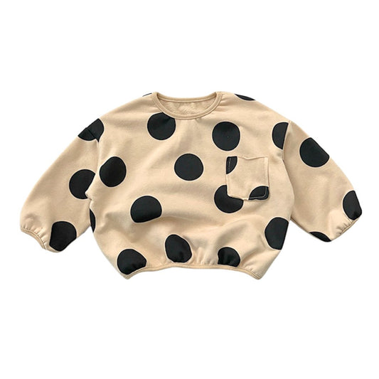 Sweatshirt für Kinder 'Dots' beige/schwarz