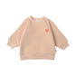 Sweatshirt in beige mit Print 'Herz'
