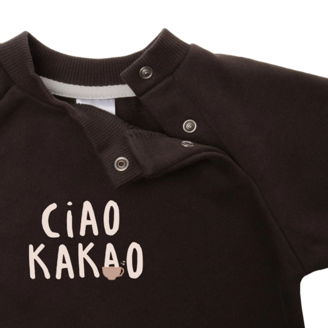 Sweatshirt in schwarz mit Print "Ciao Kakao"