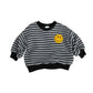 Sweatshirt 'Casual Stripes' grau/schwarz geplüscht