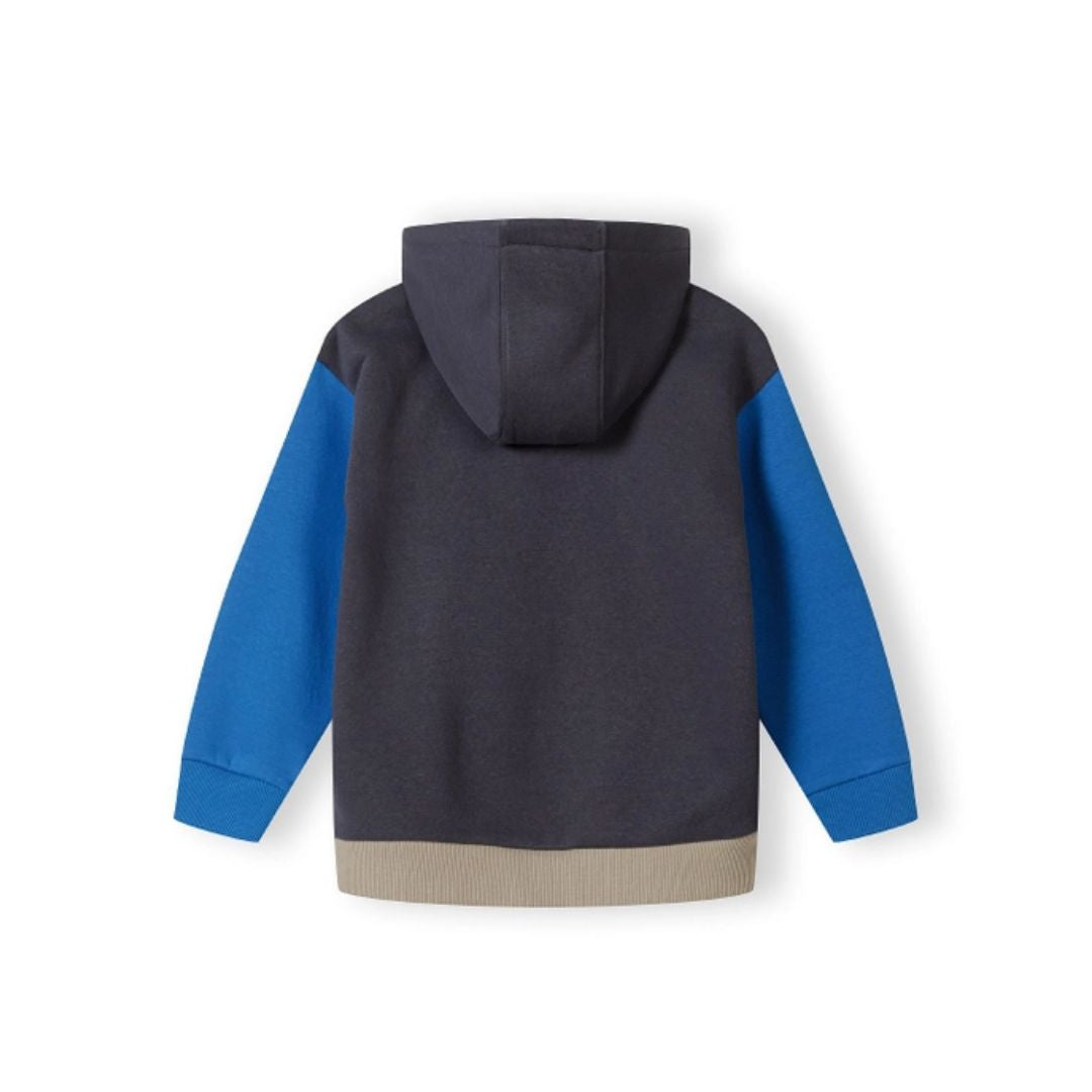 Colorblock Hoodie blau/beige