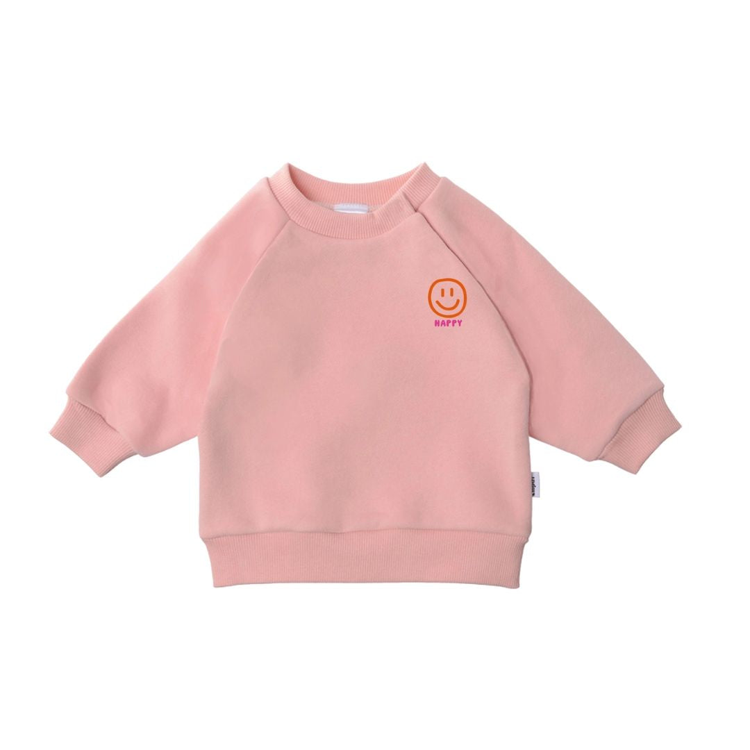 Sweatshirt 'Happy Smiley' in dusty pink