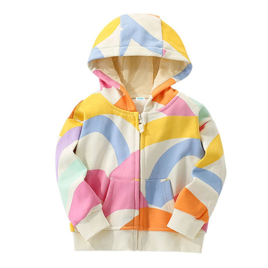 Kuschelige Sweatshirtjacke für Kinder 'Colorful' mehrfarbig