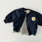 Sweatshirtjacke für Kinder 'Smiling Flower' navy