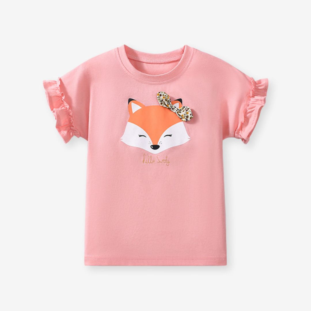 Kurzarm T-Shirt pink 'Süßer Fuchs'